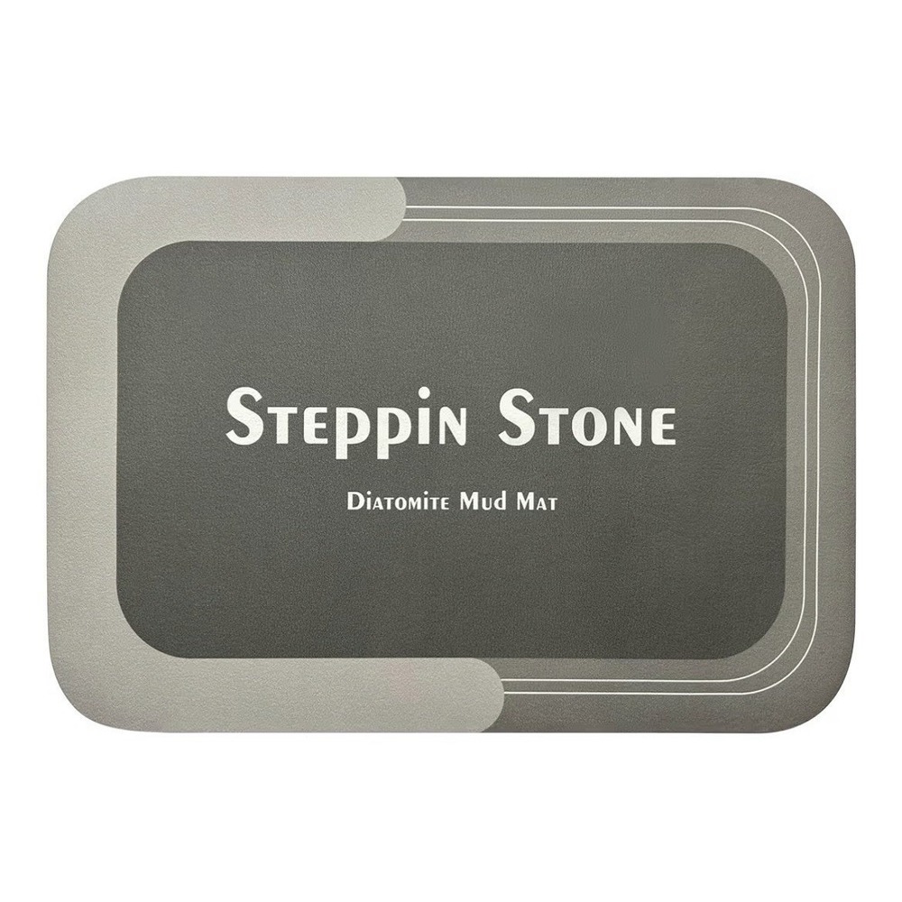Steppin Stone Diatomite Mud Mat Unisex 23.6x15.7 Grey New Quick Dry Bath Rug